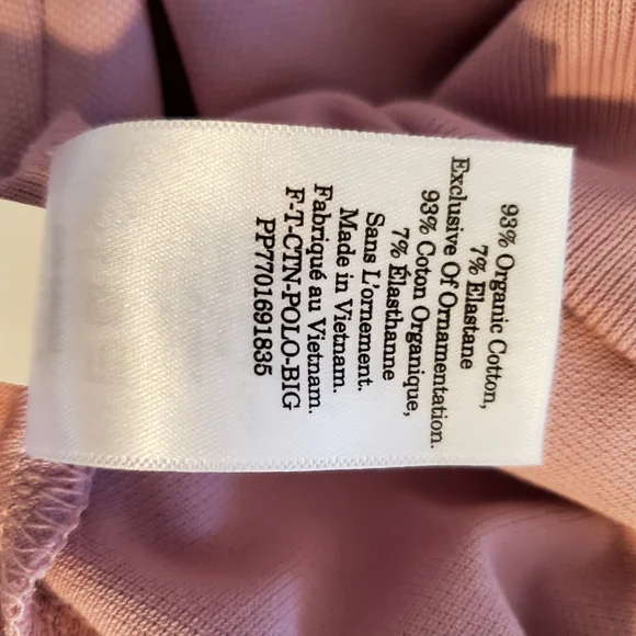 Everlane Mauve Polo Shirt Collar Organic Cotton Size Small Women NWT - Picture 9 of 9